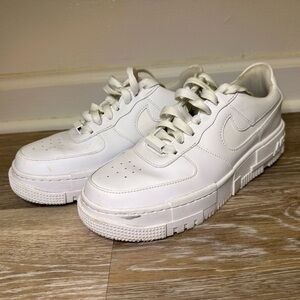 Nike All-White Pixel Airforce Ones